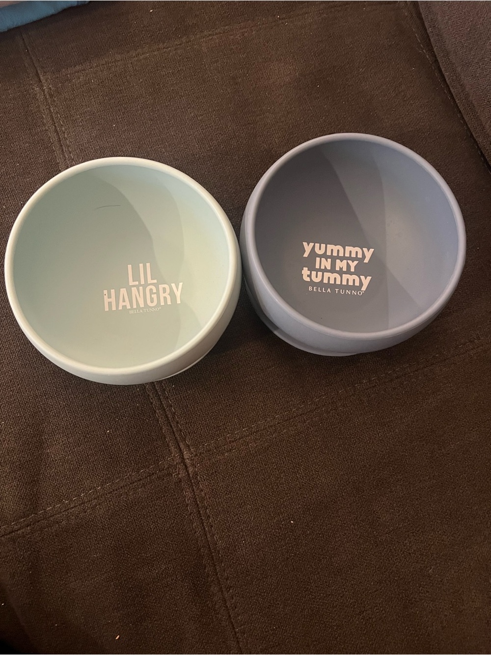 Bella Tunno Silicone Suction Bowls Lil Hangry & Yummy in My Tummy (Mint & Slate)